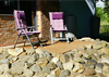 Terrasse Terasse mit Kindskopfwall